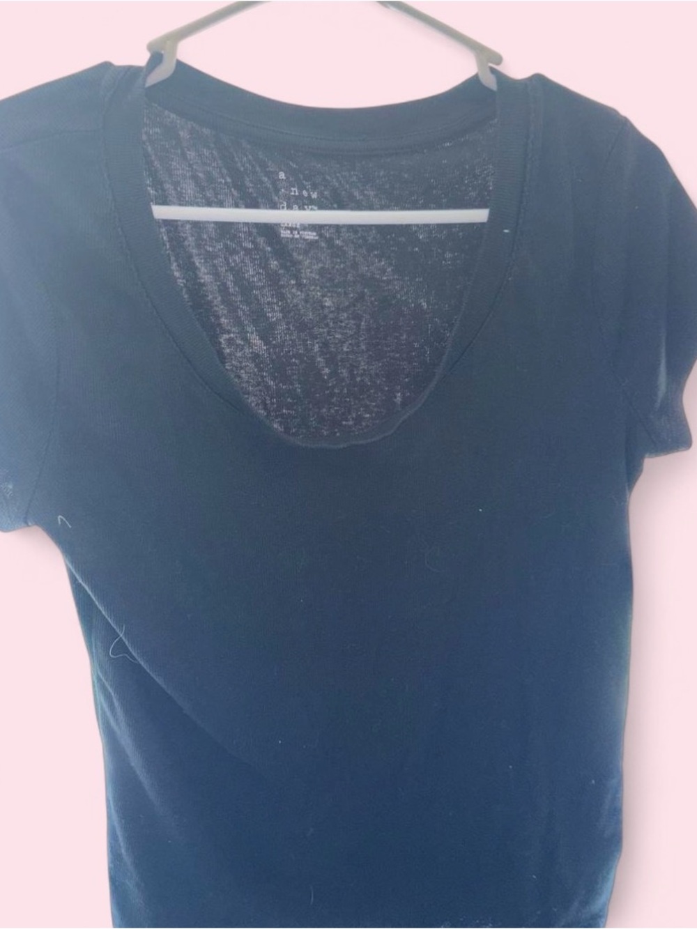 a new day Black Scoop Neck Short Sleeve Tee